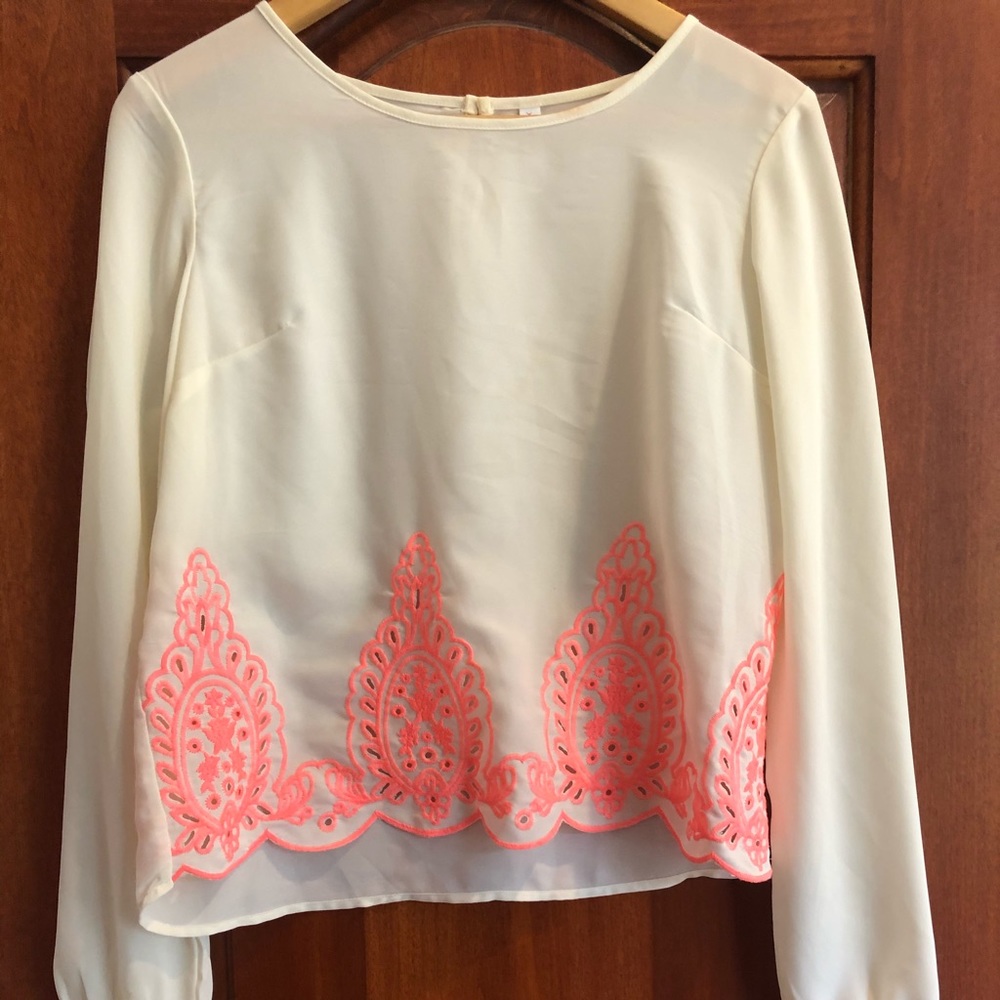 Neon crop top blouse